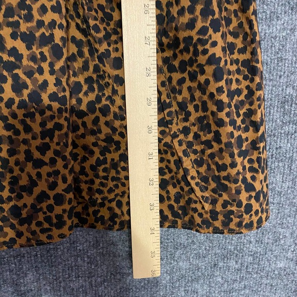 Madewell Wrap Dress XXS Leopard Print Brown Flutter Short Sleeve Mini - Picture 10 of 13